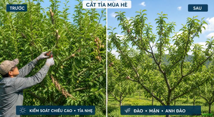 Kỹ thuật cắt tỉa cành cho cây ăn quả vào mùa hè