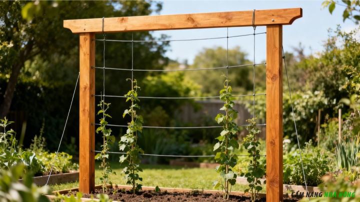 Giàn leo chữ H cho cây dưa leo