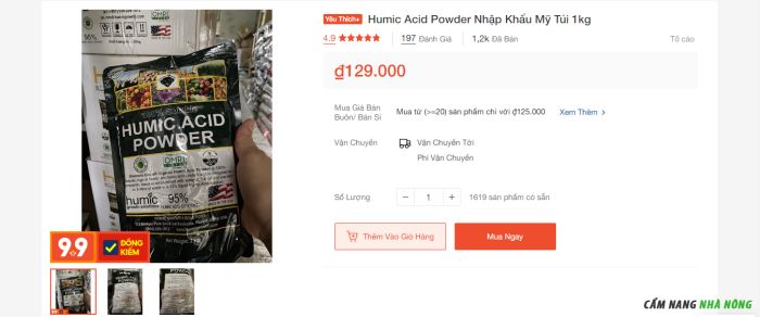 Phân bón Axit Humic nhập khẩu từ Mỹ