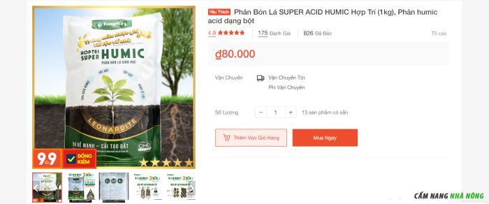 Phân Bón Lá SUPER ACID HUMIC Hợp Trí