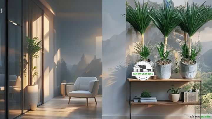 Trang trí văn phòng công ty bằng cây phát tài núi