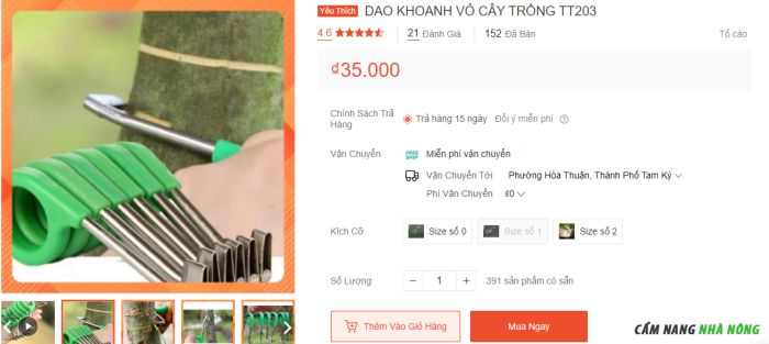 Dụng cụ khoanh gốc cây bán tại Shopee